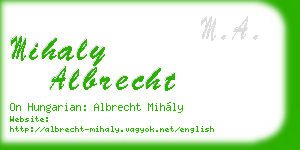 mihaly albrecht business card